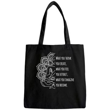 Discover Law Of Attraction Spiritual Buddha Meditation Quote Tote Bag