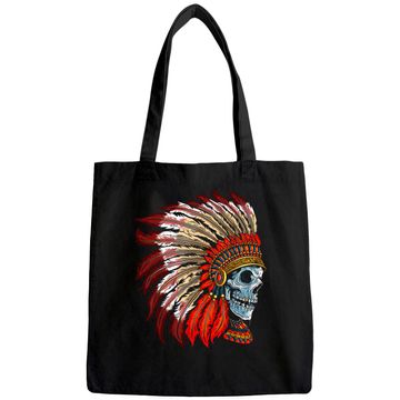 Discover Native American Indian Tee Awesome Skull Indigenous American Tote Bag