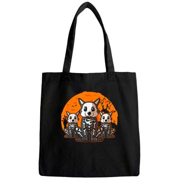 Discover Corgi Skeleton Halloween Cute Graphic Tote Bag