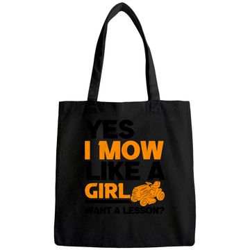Discover I Mow Like A Girl Lawnmower Gardener Mower Lawn Mowing Tote Bag