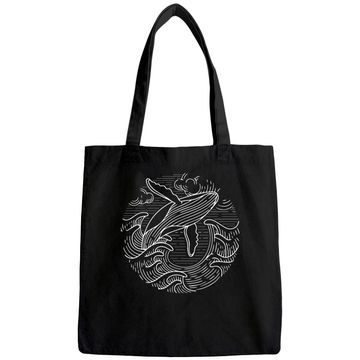 Discover Ocean Waves Humpback Whale Tote Bag