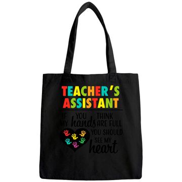 Discover Teacher Assistant Heart Quote Tote Bag