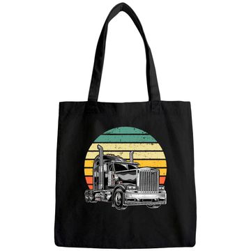 Discover Retro Vintage Trucker Big Rig Semi Trailer Truck Driver Tote Bag