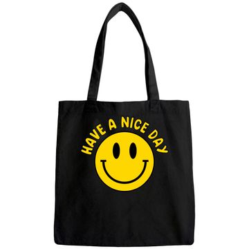 Discover Have A Nice Day Smile Happy Face Emoji Retro Tote Bag