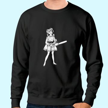 Discover Chainsaw Girl Punk Goth Horror Fan Sinister Rocker Sweatshirt