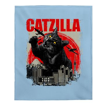 Discover Catzilla Cat Lover Kitten Kitty Baby Blanket