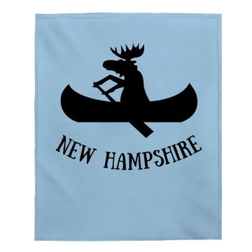 Discover New Hampshire Moose Canoe Vacation Baby Blanket