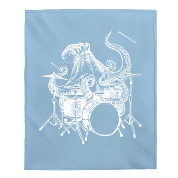 Discover Drummer Octopus Playing Drums Baby Blanket