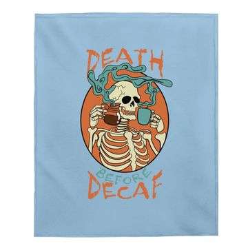 Discover Death Before Decaf Skeleton Coffee Addict Baby Blanket