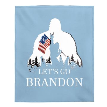 Discover Let's Go Brandon Us Flag Bigfoot Baby Blanket