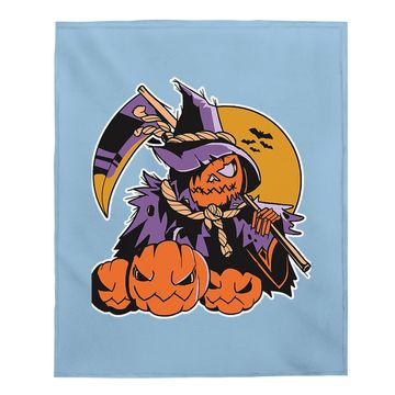 Discover Spooky Pumpkin Head Scarecrow Classic Baby Blanket