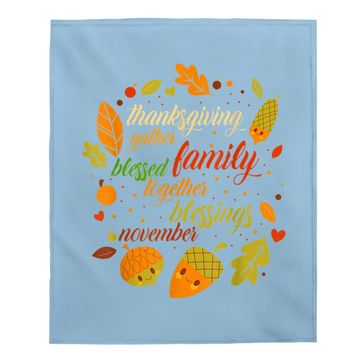 Discover Thanksgiving Day Holiday Turkey Day Blessed Thankful Baby Blanket