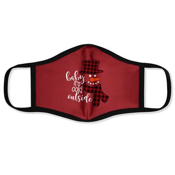 Discover Baby It's Cold Outside Remimi Girl's Christmas Buffalo Plaid Raglan Patchwork Face Masks