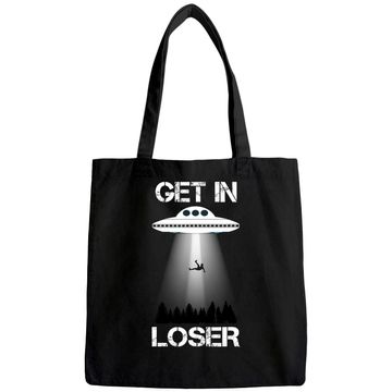 Discover Get In Loser Alien Abduction Tote Bag