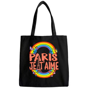Discover Paris je t'aime I Love Eiffel Tower Tote Bag