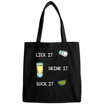 Discover Funny Tequila Lick Salt Drink It Suck Lime Drinking Tote Bag