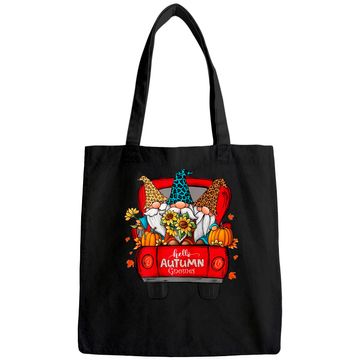 Discover Hello Autumn Truck Gnomes Pumpkin Fall Leaves Thanksgiving Tote Bag