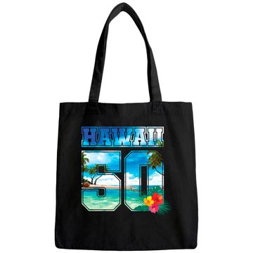 Discover Hawaii 50th State Hawaii Hibiscus 50 Tote Bag