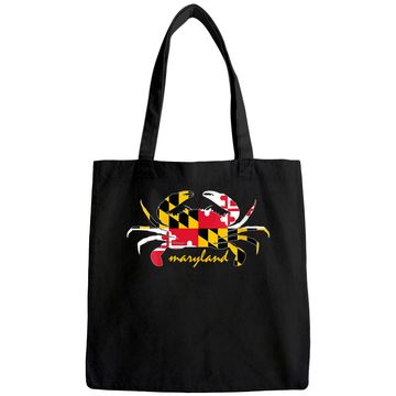 Discover Maryland Crab Cute State Pride Flag Tote Bag
