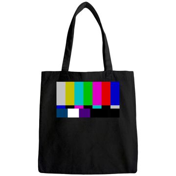 Discover No Signal Television Screen Color Bars Test Pattern Tote Bag