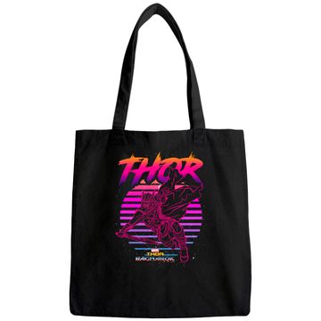 Discover Marvel Thor Ragnarok 80s Retro Sunset Halftone Hero Tote Bag