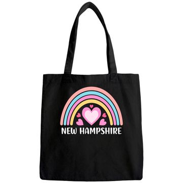 Discover New Hampshire Rainbow Hearts Tote Bag