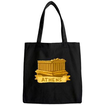 Discover Athens Greece Acropolis Parthenon Gold Tote Bag
