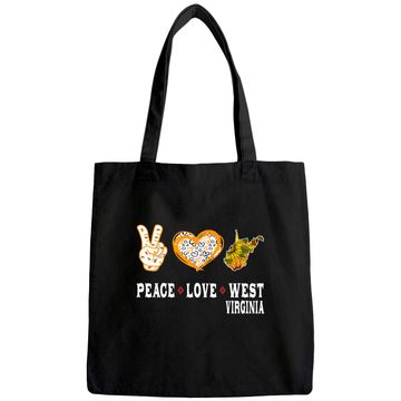 Discover Peace love West Virginia State Sunflower Tote Bag