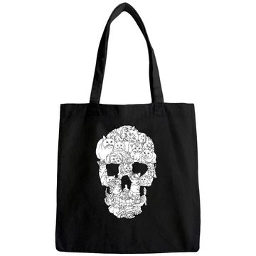 Discover Cat Skull Halloween Tote Bag