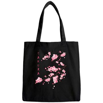 Discover Vintage Sakura Cherry Blossom Japanese Graphical Art Tote Bag