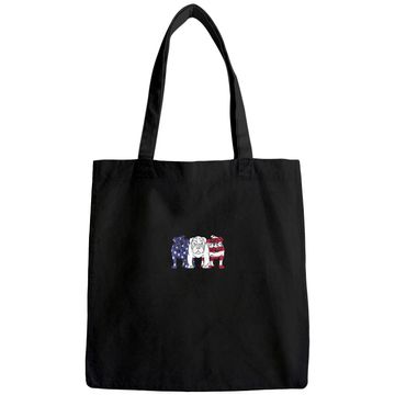 Discover Unique English Bulldog Dog American Flag Tote Bag
