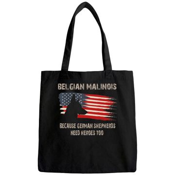 Discover Belgian Malinois American Flag Tote Bag