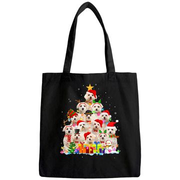 Discover Christmas Pajama Maltese Tree Xmas Tote Bag