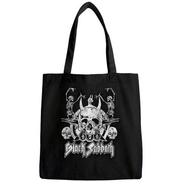Discover Vintage Concert Black Sabbath  Dancing Skeletons Tote Bag