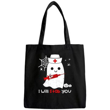 Discover Nurse Ghost I Will Stab You Tote Bag