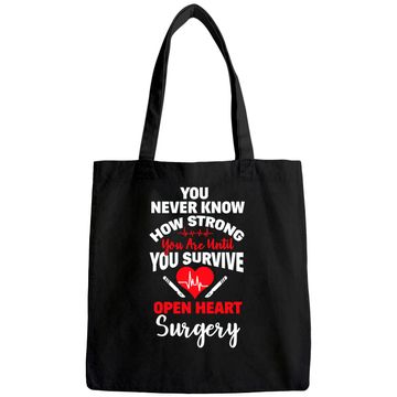 Discover I Survived Open Heart Surgery Bypass Survivor Recovery Gift Tote Bag