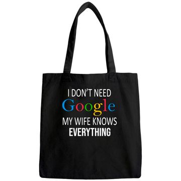 Discover I Don't Need Google My Wife Knows Everything Tote Bag