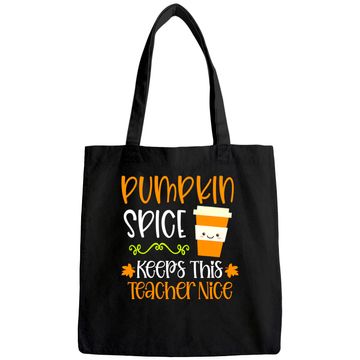 Discover Pumpkin Spice Keeps This Teacher Nice Fall Halloween Autumn Tote Bag