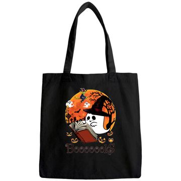 Discover Booooks! Ghost Reading Books Halloween Tote Bag