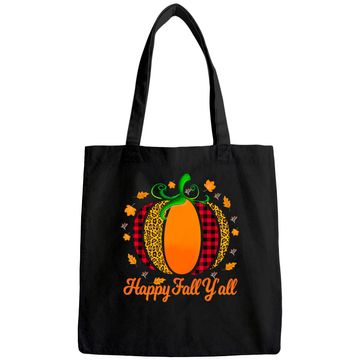 Discover Happy Fall Y'all Pumpkin Leopard Cute Autumn Tote Bag