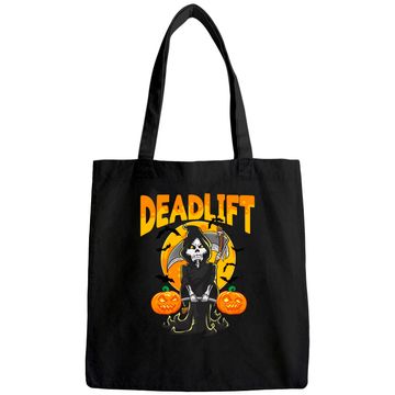 Discover Funny Deadlift Bodybuilder Halloween Workout Tote Bag