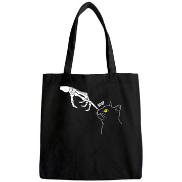 Discover Halloween Cat black Lover Skeleton Hand Boop Horror Custome Tote Bag