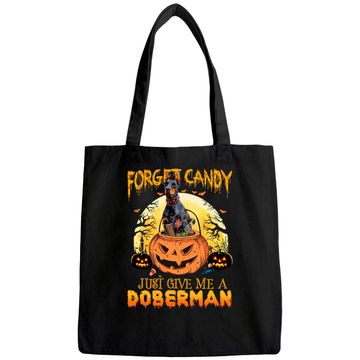Discover Candy Pumpkin Doberman Dog Tote Bag