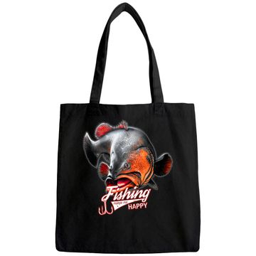 Discover Fishing Make Me Happy Catfish Red Tote Bag