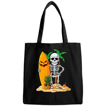 Discover Skeleton Surfing Halloween Hawaii Surfer Tote Bag