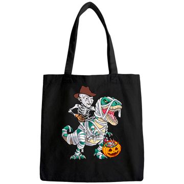 Discover Skeleton Riding Mummy Dinosaur T-rex Halloween Freddy Krueger Tote Bag
