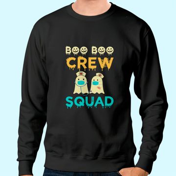 Discover Boo Boo Crew Squad Nurse Halloween Nurses RN Ghost Sweatshirt