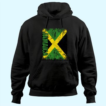 Discover Jamaican Flag Vintage Distressed Hoodie