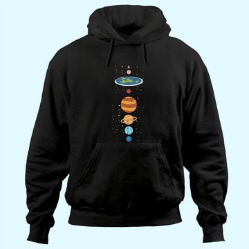 Discover Flat Earth And Planets Funny Conspiracy Theory Earthers Gift Hoodie