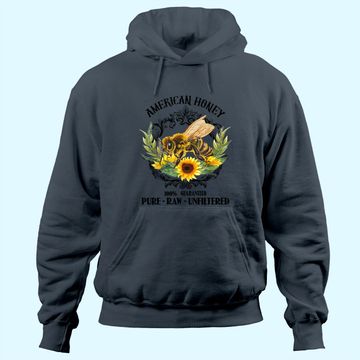 Discover American Honey Bee Funny Beekeeping Gift For Beekeeper Hoodie